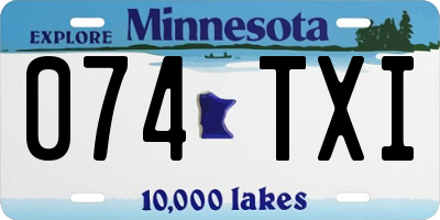 MN license plate 074TXI