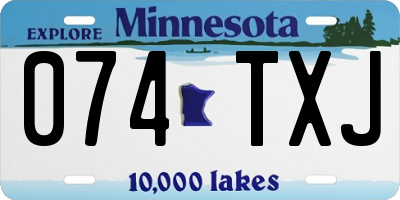 MN license plate 074TXJ