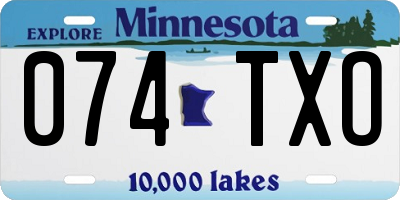 MN license plate 074TXO
