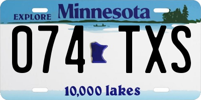 MN license plate 074TXS