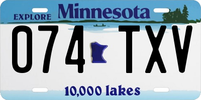 MN license plate 074TXV