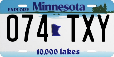 MN license plate 074TXY