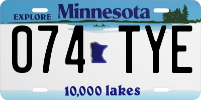 MN license plate 074TYE
