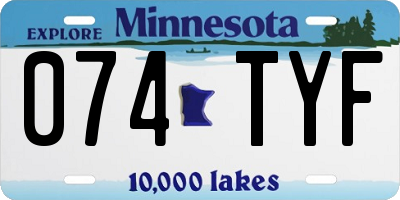 MN license plate 074TYF