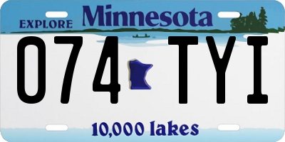 MN license plate 074TYI