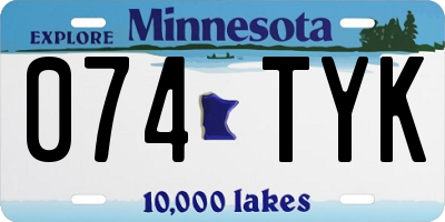 MN license plate 074TYK