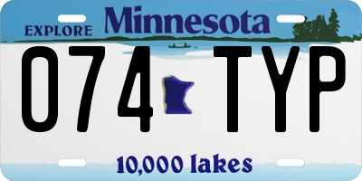 MN license plate 074TYP