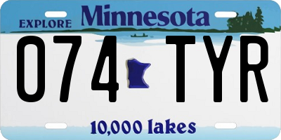 MN license plate 074TYR