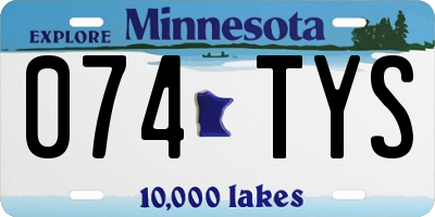 MN license plate 074TYS