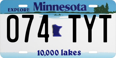 MN license plate 074TYT