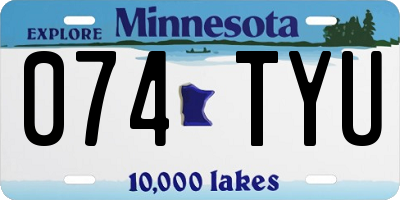MN license plate 074TYU
