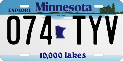 MN license plate 074TYV