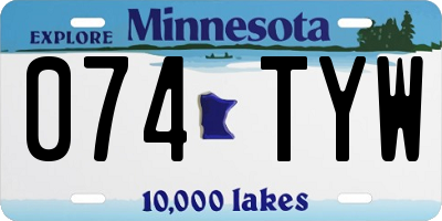 MN license plate 074TYW