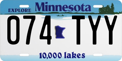 MN license plate 074TYY