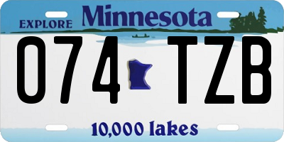 MN license plate 074TZB
