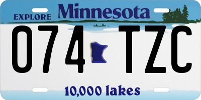 MN license plate 074TZC