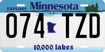 MN license plate 074TZD
