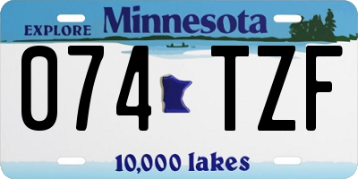 MN license plate 074TZF