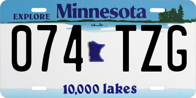 MN license plate 074TZG