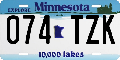MN license plate 074TZK