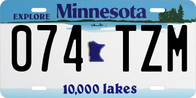 MN license plate 074TZM