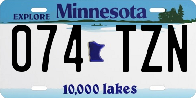 MN license plate 074TZN