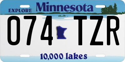 MN license plate 074TZR