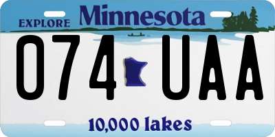 MN license plate 074UAA