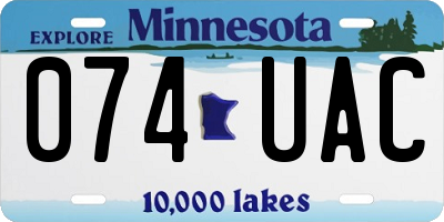 MN license plate 074UAC