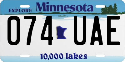 MN license plate 074UAE