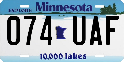 MN license plate 074UAF