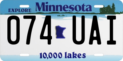 MN license plate 074UAI