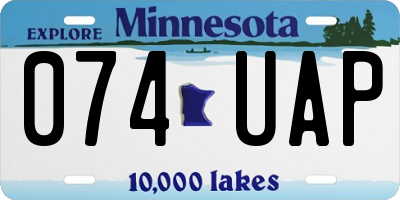 MN license plate 074UAP