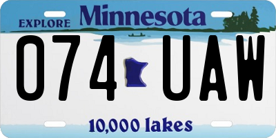 MN license plate 074UAW