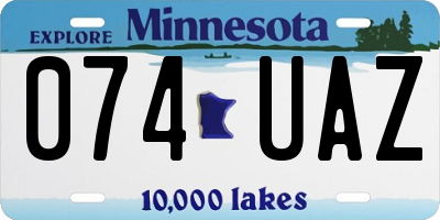 MN license plate 074UAZ