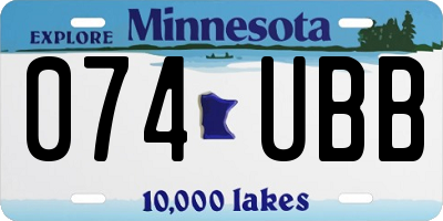 MN license plate 074UBB