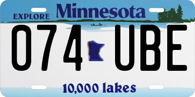 MN license plate 074UBE