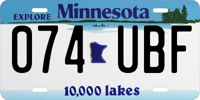 MN license plate 074UBF