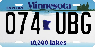 MN license plate 074UBG