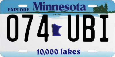 MN license plate 074UBI