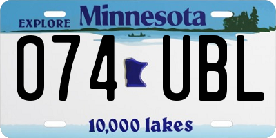 MN license plate 074UBL