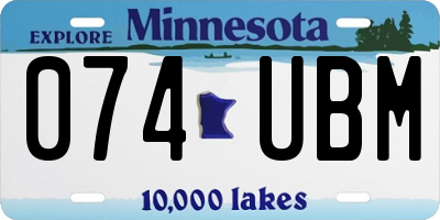 MN license plate 074UBM