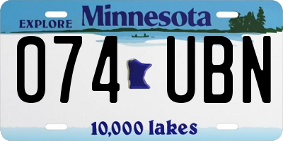 MN license plate 074UBN