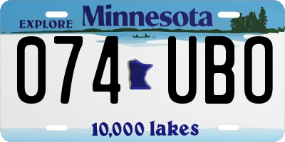 MN license plate 074UBO