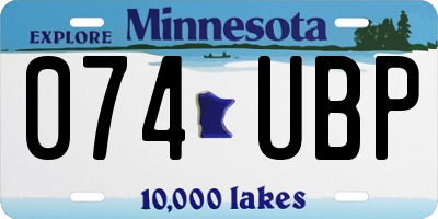 MN license plate 074UBP