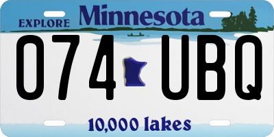 MN license plate 074UBQ