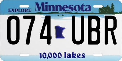 MN license plate 074UBR