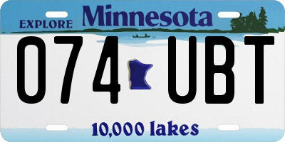 MN license plate 074UBT