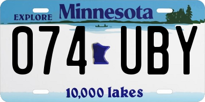 MN license plate 074UBY