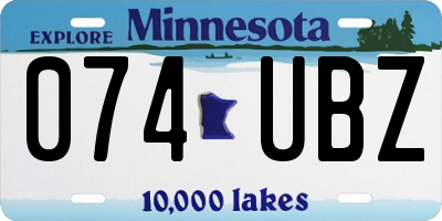 MN license plate 074UBZ